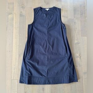 Eileen Fisher Navy Sleeveless Dress in Cotton